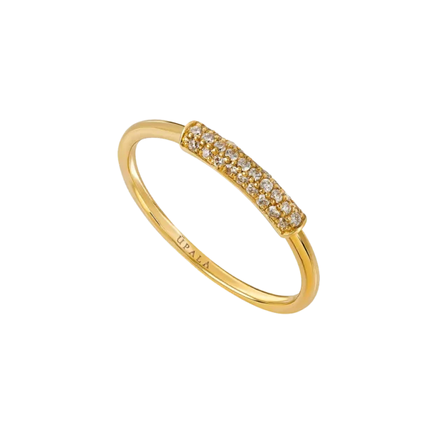 Anel Ouro Amarelo 19K com diamantes - Thumbnail Image 1