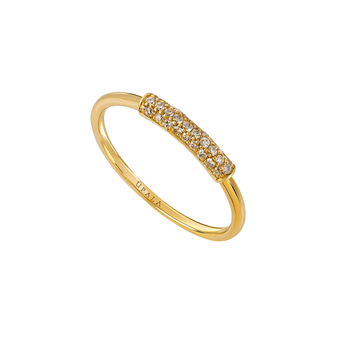 Anel Ouro Amarelo 19K com diamantes - Image 1